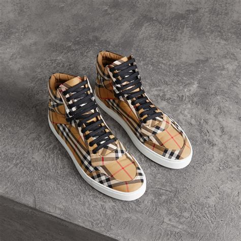 high top burberry shoes|burberry vintage check sneakers.